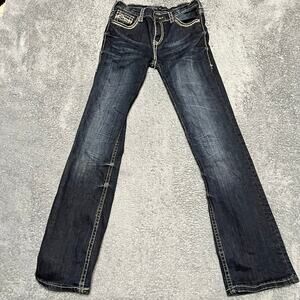 Cowgirl Tuff No Limits Bootcut Jeans  Kids Youth 14 (27x30) Dark Denim Stitch